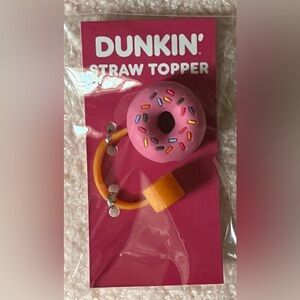 Dunkin’ Donut Straw Topper Pink Iced Donut Sprinkles Straw Topper BRAND NEW